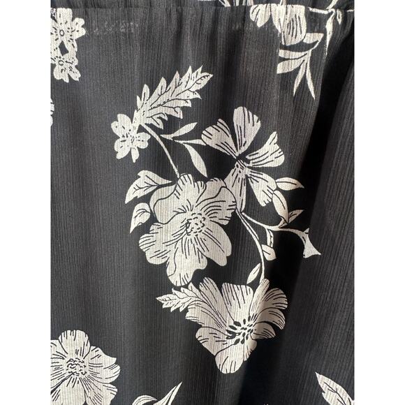 J.Crew Mercantile Floral Tiered Maxi Dress Chiffon J4263 Black & White Size 14 - Picture 7 of 15